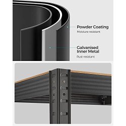 St�lreol med 5 hylder - lagerreol - sort reol 200 x 100 x 50