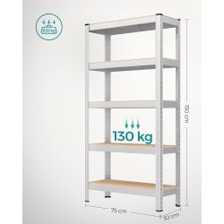 V�rkstedsreol - lagerreol - s�lv st�lreol 150 x 75 x 30