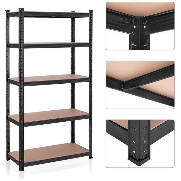 St�lreol - lagerreol - sort og brun reol 180 x 90 x 40