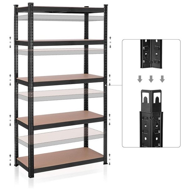 St�lreol - lagerreol - sort og brun reol 180 x 90 x 40