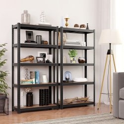 St�lreol - lagerreol - sort og rustik brun reol 150 x 75 x 30