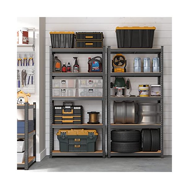 St�lreol - lagerreol - gr� og brun reol 180 x 90 x 40