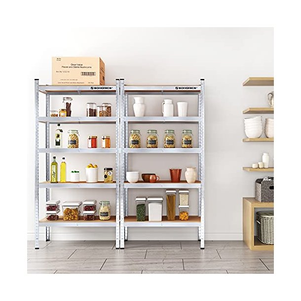 St�lreol - lagerreol - s�lv og brun reol 180 x 90 x 40