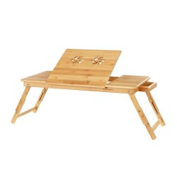B�rebar laptop stand i bambus - justerbar sammenklappelig