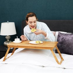 B�rebar laptop stand i bambus - justerbar sammenklappelig