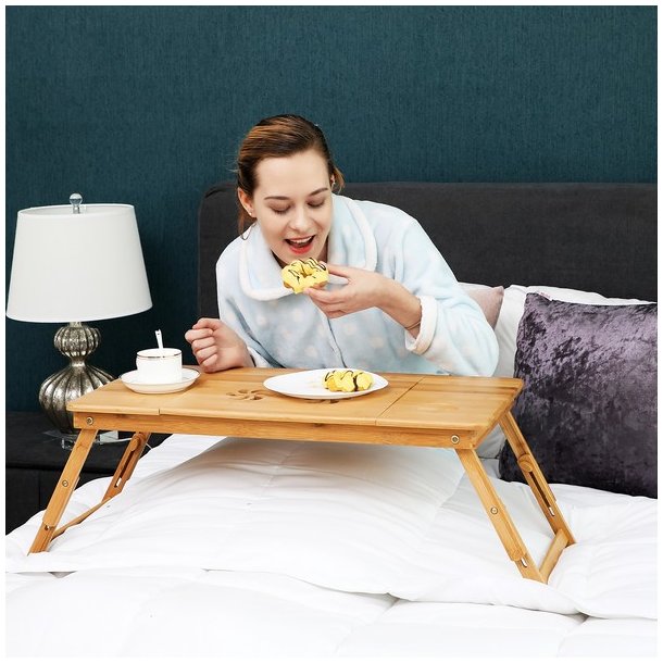 B�rebar laptop stand i bambus - justerbar sammenklappelig