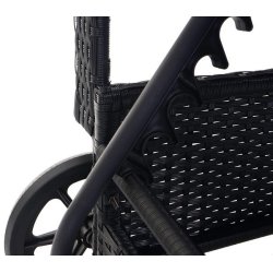 Polyrattan aluminium solseng - sort luksus solvogn og liggestol