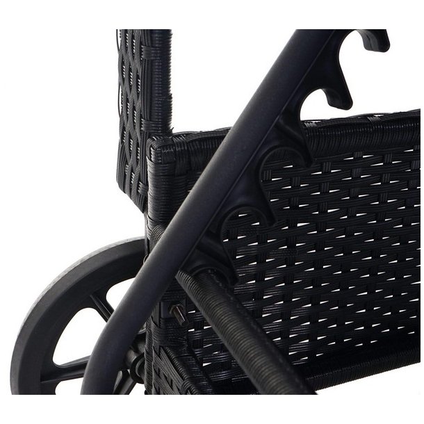 Polyrattan aluminium solseng - sort luksus solvogn og liggestol
