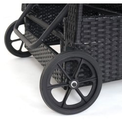 Polyrattan aluminium solseng - sort luksus solvogn og liggestol