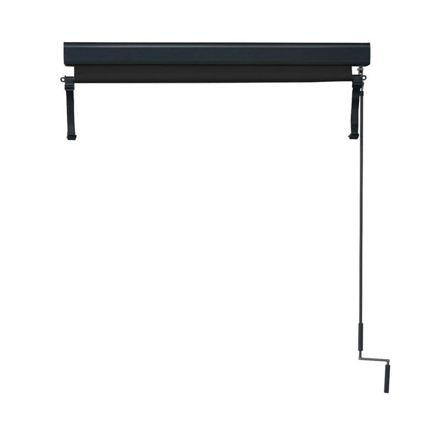 Vertikalmarkise 250 x 140 cm - sort antracit l�sk�rm og l�sejl