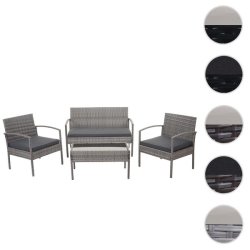 Polyrattan loungest - lounge havembelst i 4 dele - gr 2-1-1