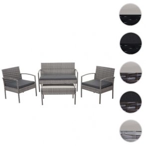 Polyrattan loungest - lounge havembelst i 4 dele - gr 2-1-1