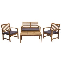 Havembelst 4 dele med hynder massivt akacietr - loungest