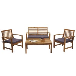 Havembelst 4 dele med hynder massivt akacietr - loungest