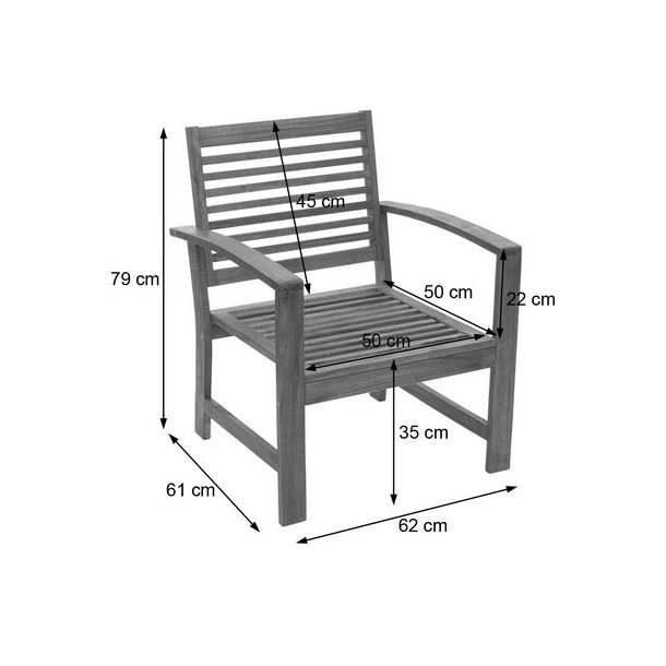 Havembelst 4 dele med hynder massivt akacietr - loungest
