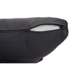 Loungest og havembelst - gr polyrattan havembler med mrke hynder