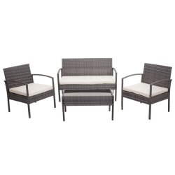 Polyrattan loungest - lounge havembelst i 4 dele - gr 2-1-1