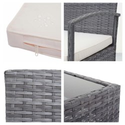 Polyrattan loungest - lounge havembelst i 4 dele - gr 2-1-1