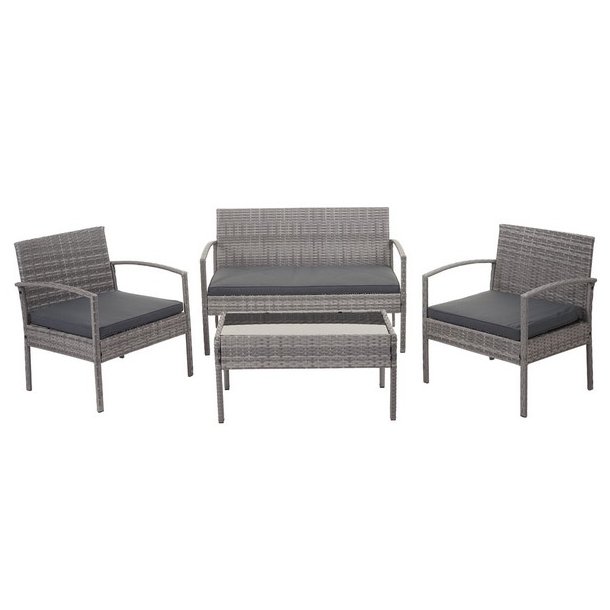 Polyrattan loungest - lounge havembelst i 4 dele - gr 2-1-1