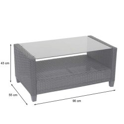 Havem�bels�t - sorte polyrattan havem�bler med antracit hynder