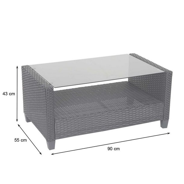 Havem�bels�t - sorte polyrattan havem�bler med antracit hynder