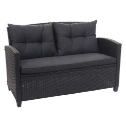 Havem�bels�t - sorte polyrattan havem�bler med antracit hynder