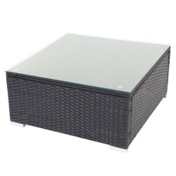 Loungest - sort polyrattan siddegruppe med antracit hynder