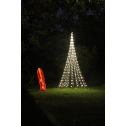 Lysnet på meter inkl. flagstang 4M lystræ med 432 varm hvid LED lys - Julelys og flagstang - HAVEHOBBY.DK