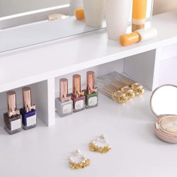 Makeupbord - sminkebord med spejl og skuffer - hvid