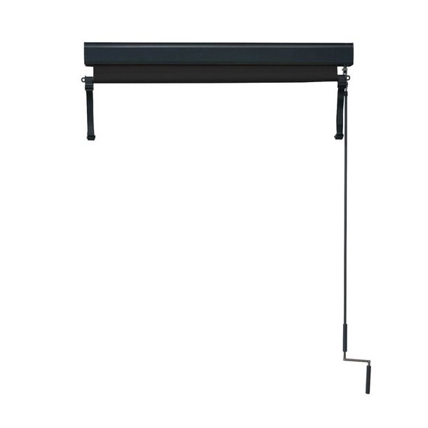 Vertikalmarkise 250 x 100 cm - sort antracit lskrm og lsejl