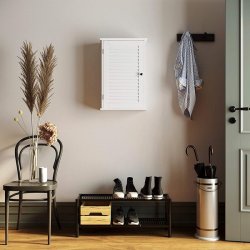 Badev�relsesskab - v�gh�ngt skab - medicinskab - hvid 40x16x60