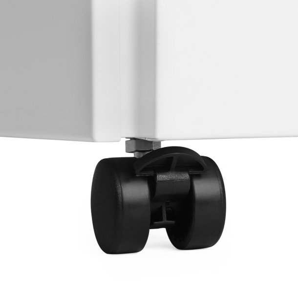 Arkivskab p hjul med ls og 3 skuffer - hvid 39x52x60 cm