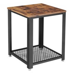 Sidebord - firkantet i industrielt design - rustik brun 45x45x55