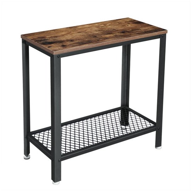 Sidebord - firkantet i industrielt design - rustik brun 60x30x60