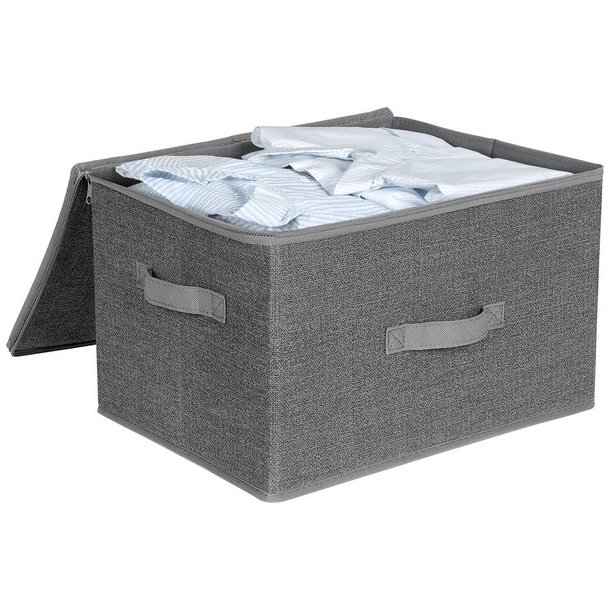 Opbevaringskasser - 3 foldbare stofsker med lg - gr 40x30x25