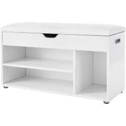 Skob�nk - siddeb�nk med skohylder - opbevaringsb�nk - hvid