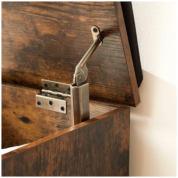 Siddeb�nk med opbevaringsrum - opbevaringsb�nk - rustik brun