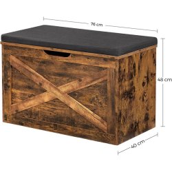 Siddeb�nk med opbevaringsrum - opbevaringsb�nk - rustik brun