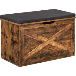 Siddeb�nk med opbevaringsrum - opbevaringsb�nk - rustik brun