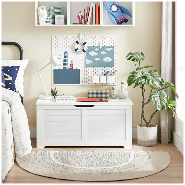 Opbevaringskiste 100 x 40 x 46 - stor opbevaringsboks - hvid