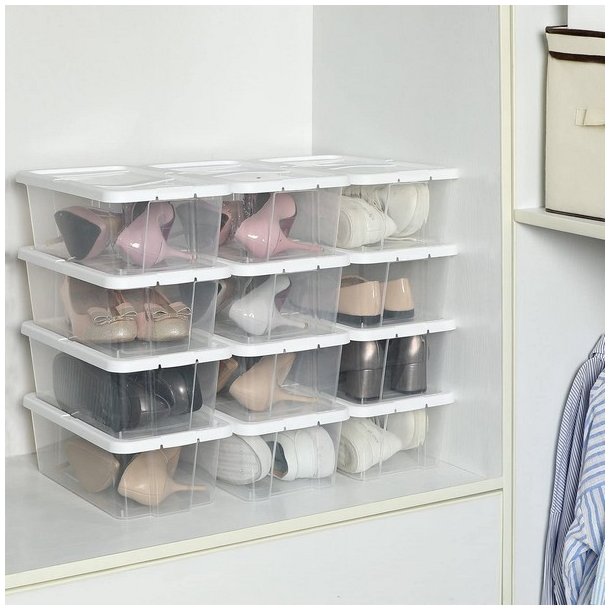 Opbevaringsbokse - 12 stk skokasser - opbevaringskasser til sko