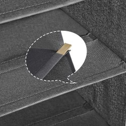 H�ngende garderobe i gr� stof - frith�ngende opbevaringshylder