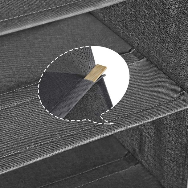 H�ngende garderobe i gr� stof - frith�ngende opbevaringshylder