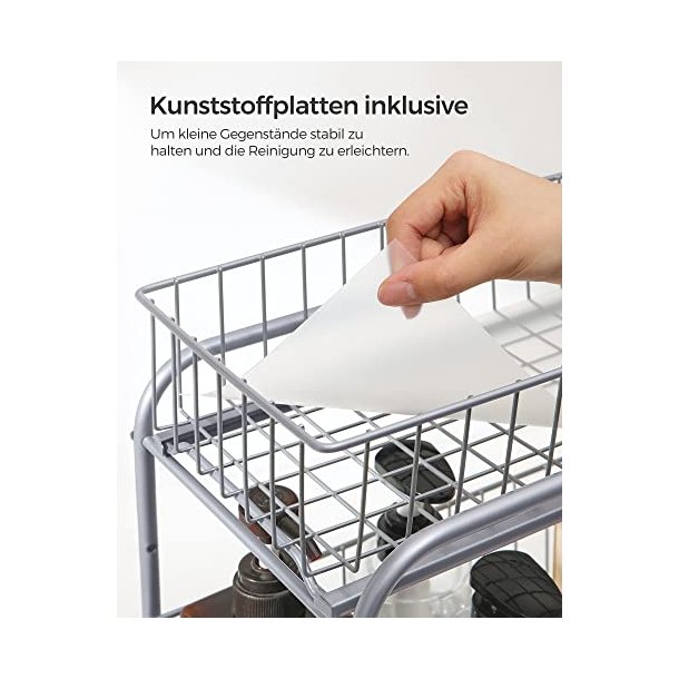 Opbevaringskurve - 2 udtrkskurve til skab og bord - gr metal