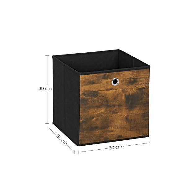 Opbevaringskasser til rumdeler - 6 stofkurve - rustik brun