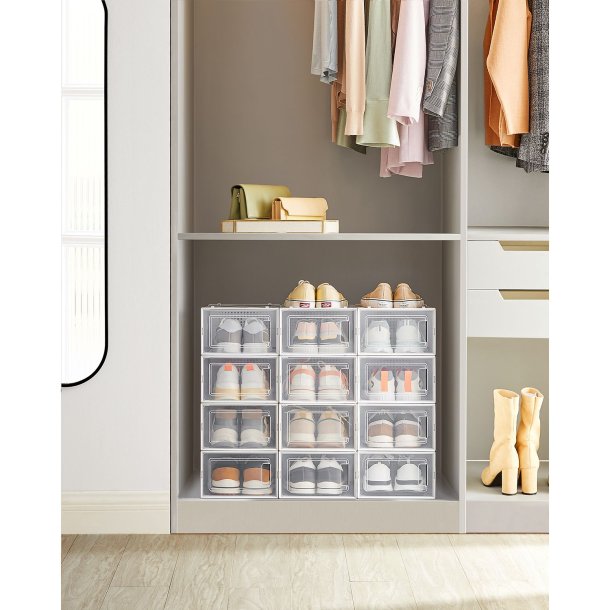 Opbevaringsbokse - 12 stk skokasser - opbevaringskasser til sko