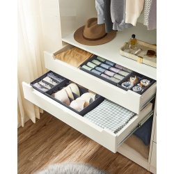 Opbevaringskasser til skuffer - 8 opbevaringssker - gr stof