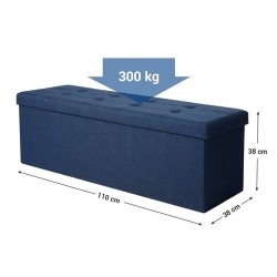 B�nk med kiste - siddeb�nk med opbevaring 110 x 38 x 38 - marinebl�