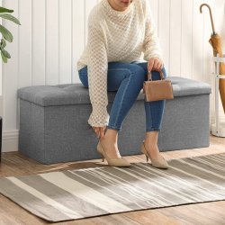 B�nk med kiste - siddeb�nk med opbevaring 110 x 38 x 38 - lysegr�