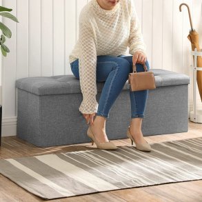 B�nk med kiste - siddeb�nk med opbevaring 110 x 38 x 38 - lysegr�